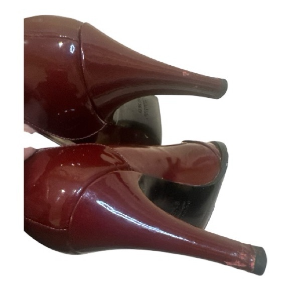 Gucci Burgundy Heeled Loafer Patent Leather Heels - Picture 6 of 6